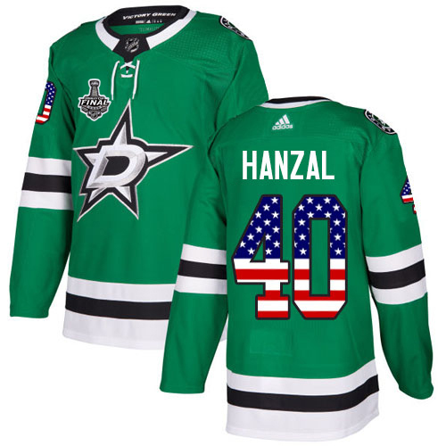 Adidas Men Dallas Stars #40 Martin Hanzal Green Home Authentic USA Flag 2020 Stanley Cup Final Stitched NHL Jersey